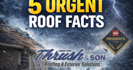 Storm winds damaging roof shingles with debris flying illustrating urgent roof damage risks homeowners should watch for