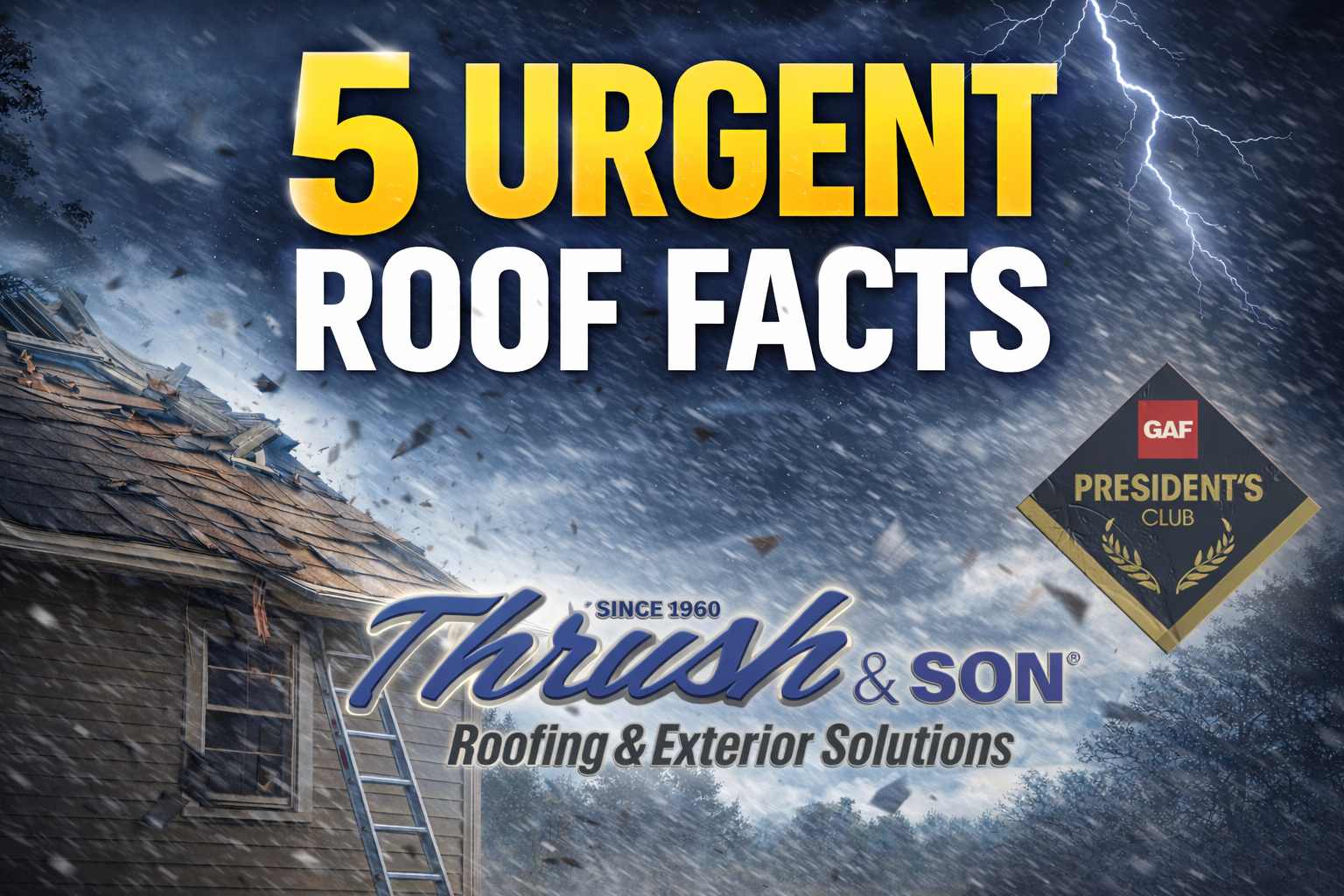 Storm winds damaging roof shingles with debris flying illustrating urgent roof damage risks homeowners should watch for