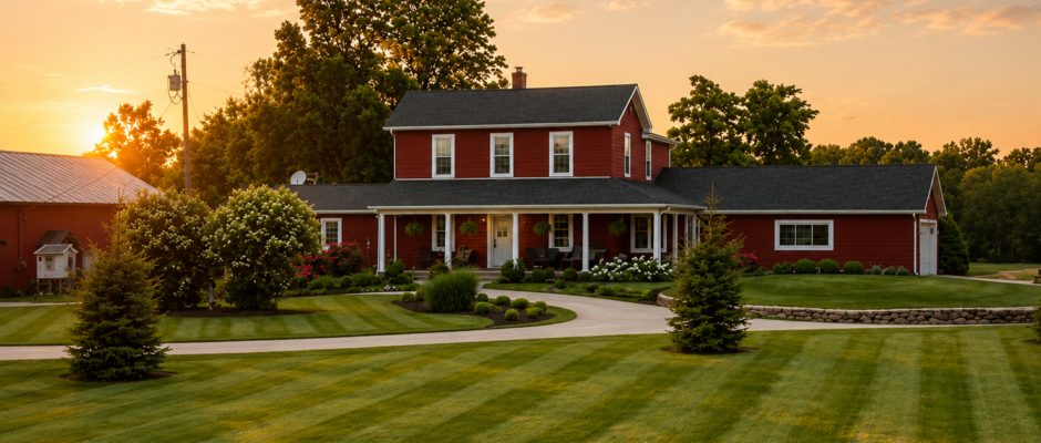 Brookville Ohio Farmhouse Transformation at Sunrise - Thrush & Son®.