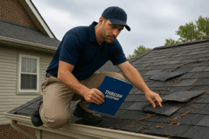 Storm damage roof inspection in Dayton Ohio.