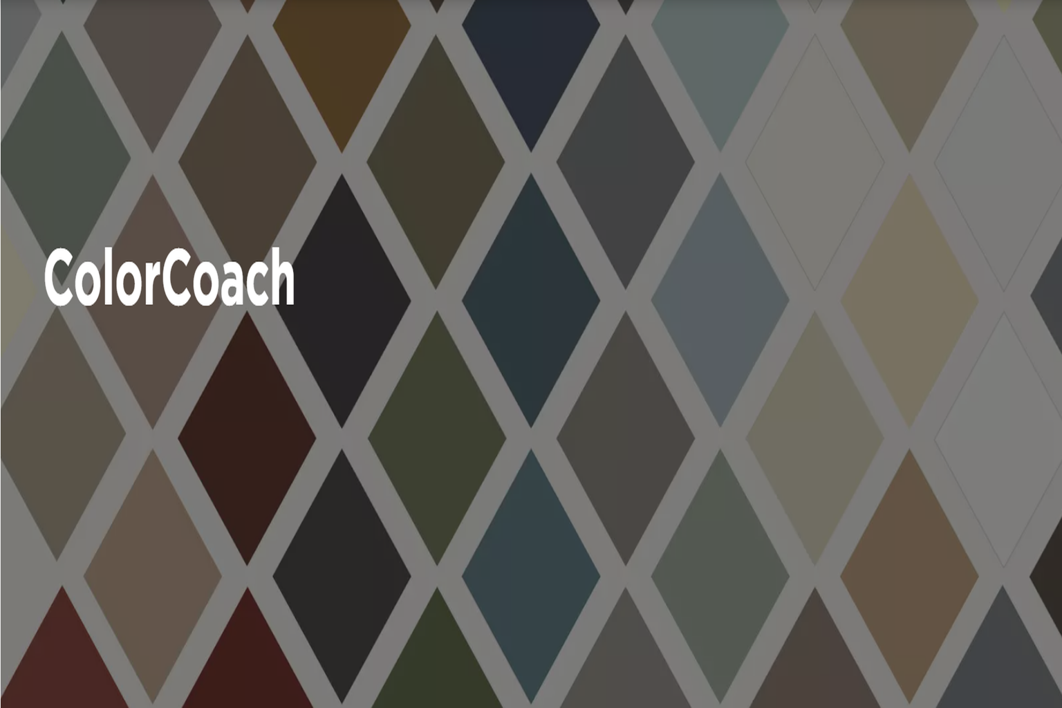 ColorCoach exterior color palette display showing siding and trim color options for home design inspiration.