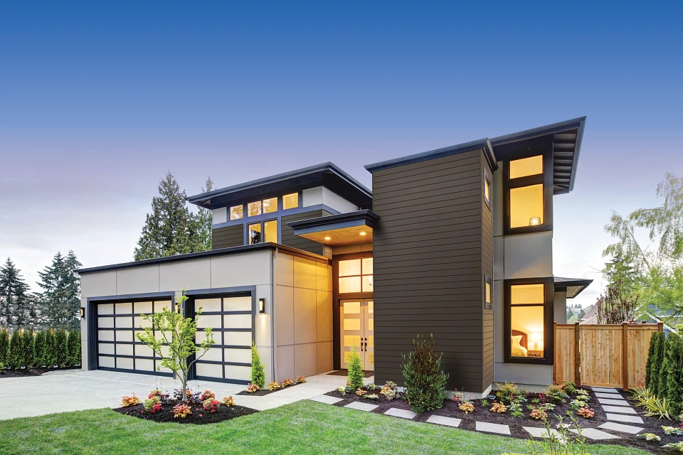 Dayton Ohio Horizontal Vinyl Siding Replacement – Urban Reserve modern siding on a contemporary home