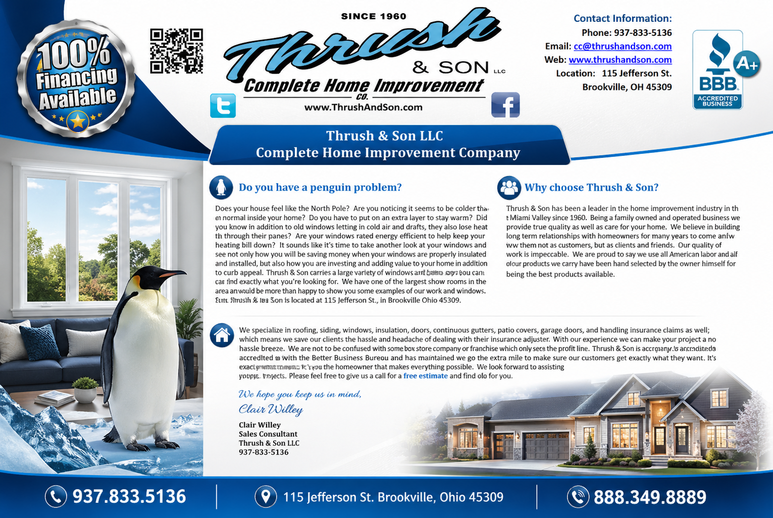 Energy efficient windows newsletter explaining how cold drafts and rising heating bills can signal the need for window replacement.
