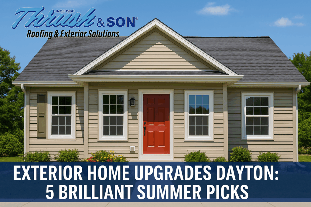 Exterior Home Upgrades Dayton | Thrush & Son® Roofing & Exterior Solutions Exterior Home Upgrades Dayton—new roof, siding, energy-efficient windows, premium entry door by Thrush & Son