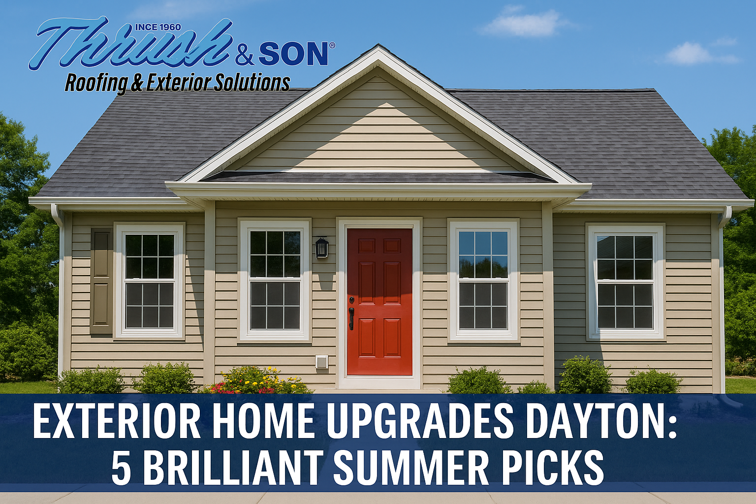 Exterior Home Upgrades Dayton—new roof, siding, energy-efficient windows, premium entry door by Thrush & Son