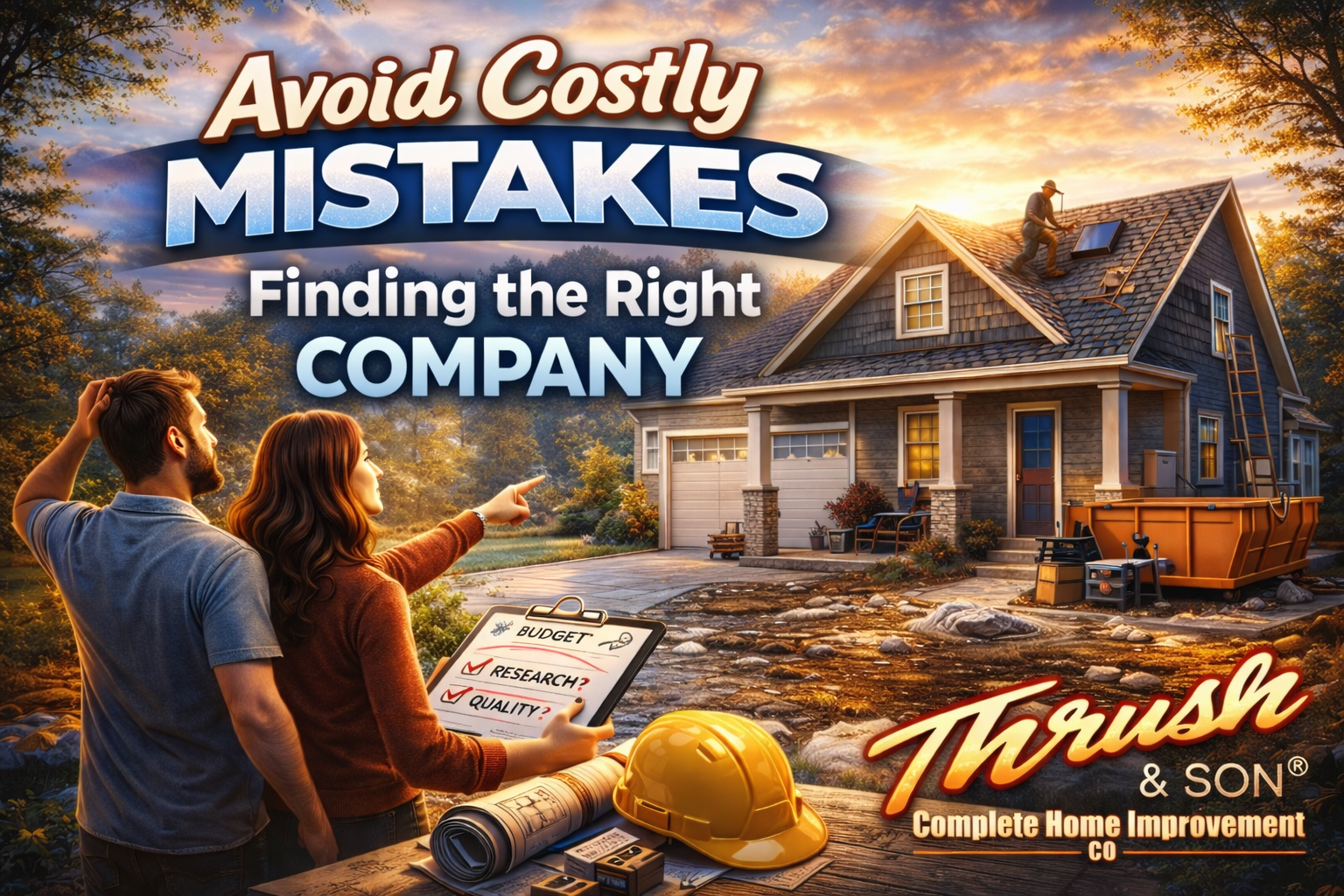 Avoid costly mistakes when finding the right home improvement company with Thrush & Son roofing and remodeling experts