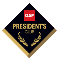 President’s Club certified roofing contractor badge held by Thrush & Son of Dayton, Ohio