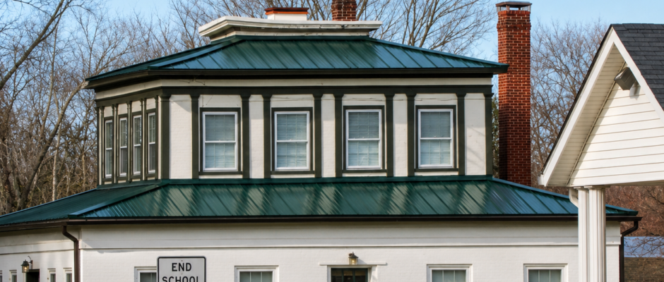 Historic White Brick Estate with Premium Metal Roofing Detail - Thrush & Son®