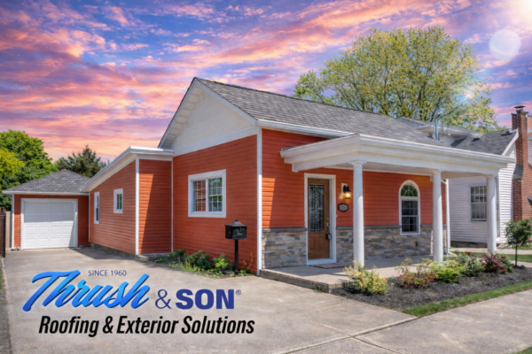 Vinyl siding installation by a Dayton Ohio siding contractor showcasing modern curb appeal, stone accents, and durable exterior design.
