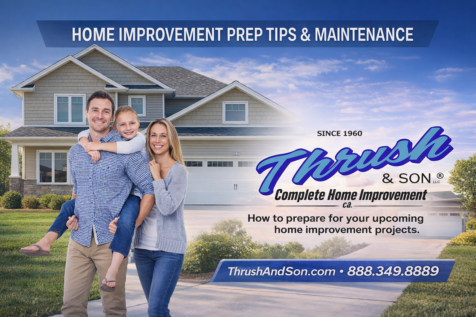 How to prepare for home improvement projects with roofing, siding, and maintenance tips by Thrush & Son since 1960