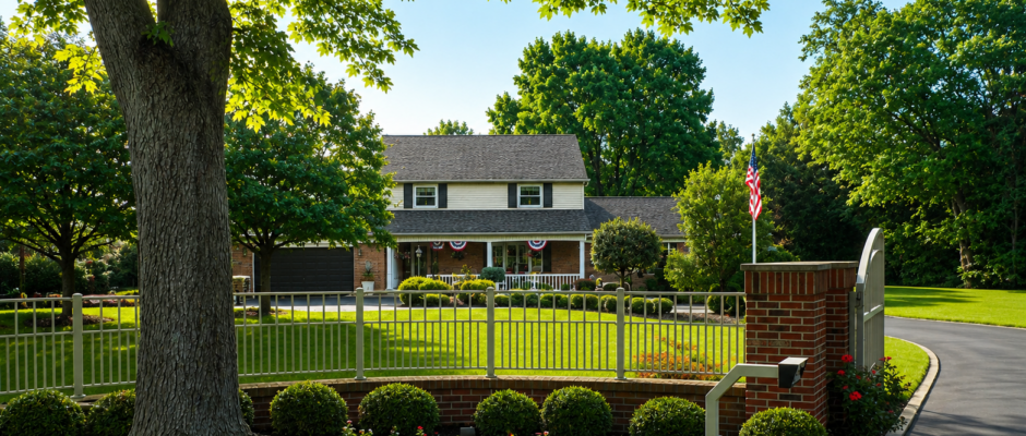 Luxury Estate Exterior Remodeling with Custom Landscaping, Finished Porch Railings, and Enhanced Curb Appeal by Thrush & Son®