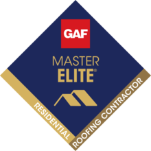 Master Elite certified roofing contractor badge representing top-tier installation standards and elite certification status.