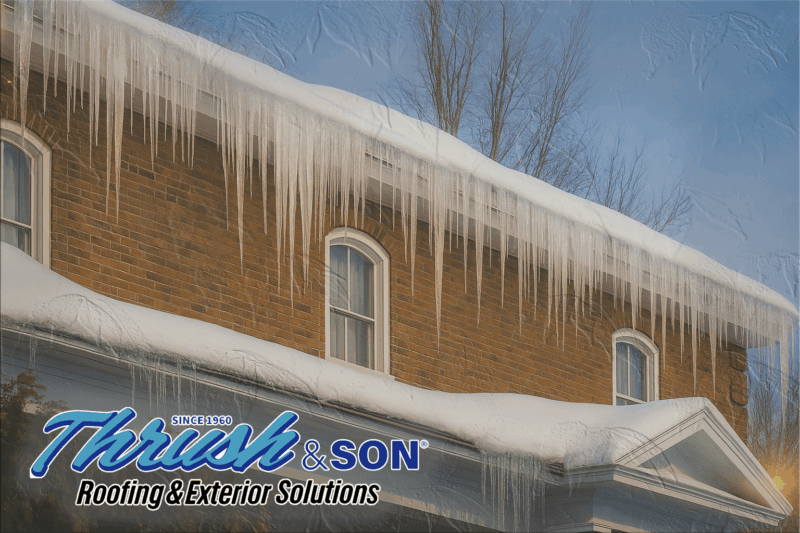 Prevent Roof Ice Dams | Winter Roofing Protection Alt Text: Prevent Roof Ice Dams on Brick Homes with Proper Winter Roofing Protection