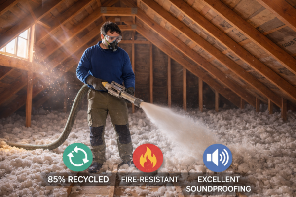 What’s Up Above? Proper fiberglass insulation installation inside attic framing to maintain balanced roof ventilation.