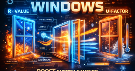 R-Value vs U-Factor windows comparison showing energy-efficient window performance, insulation, and heat transfer savings
