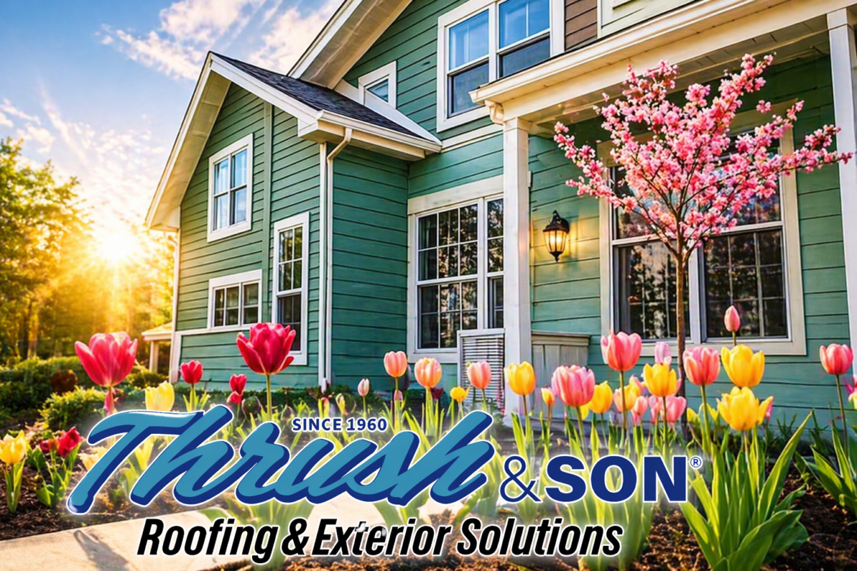 Spring exterior home improvements in Ohio showing upgraded siding, windows, and landscaping to boost curb appeal and energy efficiency.