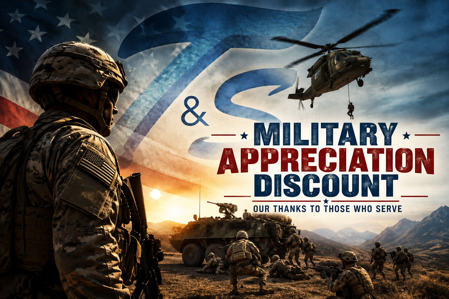 Thrush & Son® Military Appreciation Discount honoring active-duty service members and veterans in Dayton, Ohio.