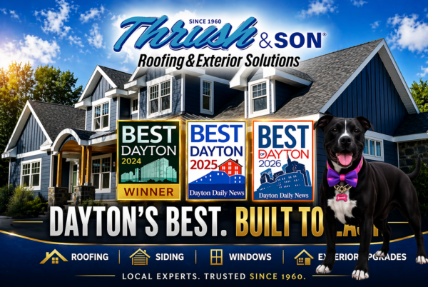 1893 historic home renovation and exterior remodeling inspiration featuring award-winning roofing, siding, replacement windows, and curb appeal craftsmanship by Thrush & Son® Roofing & Exterior Solutions in Dayton Ohio.
