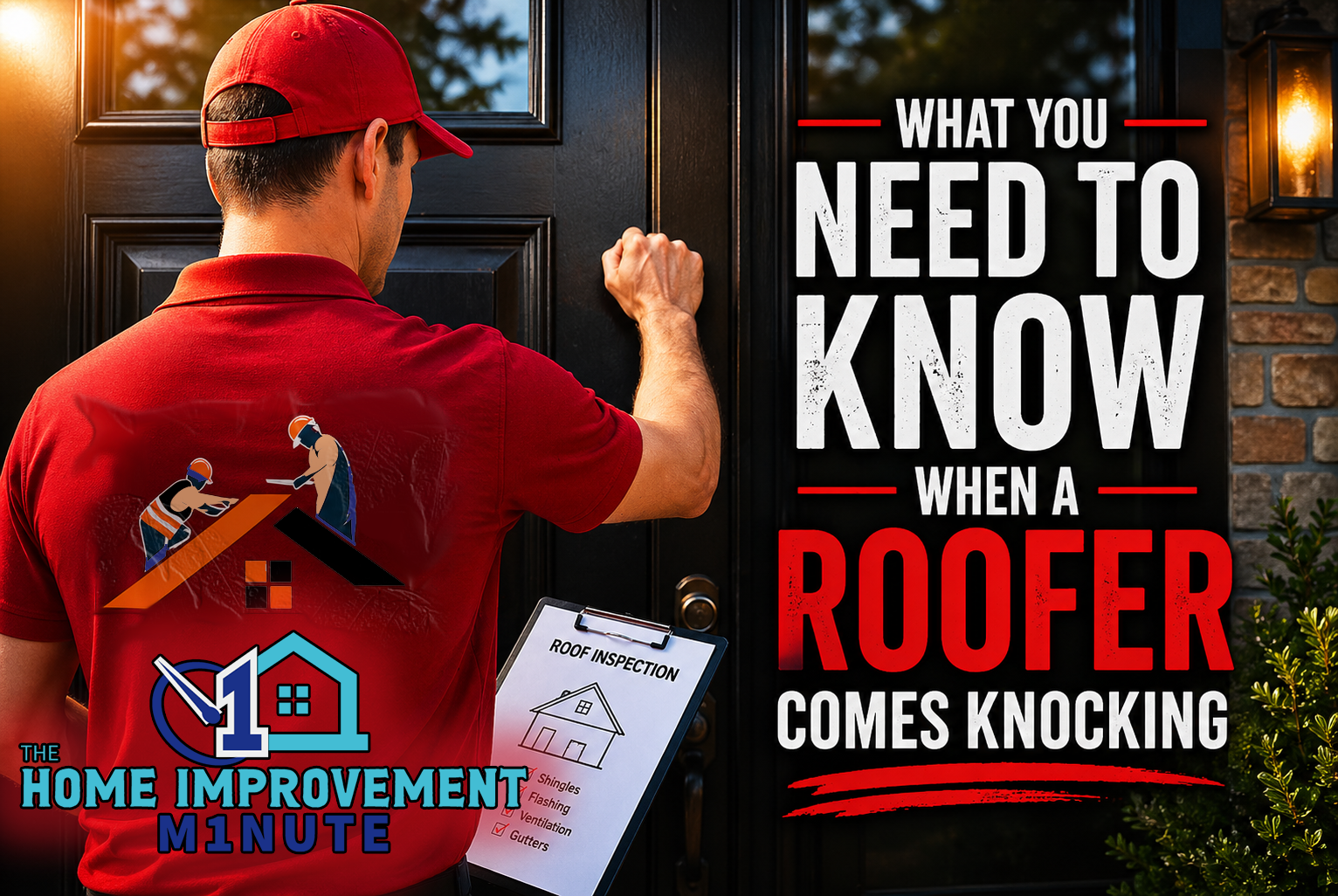 Door-to-door roofer knocking as a reminder that offers that seem too good to be true deserve caution.