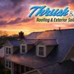 Top Shingle Colors featured on a luxury home roof installed by Thrush & Son Roofing & Exterior Solutions since 1960