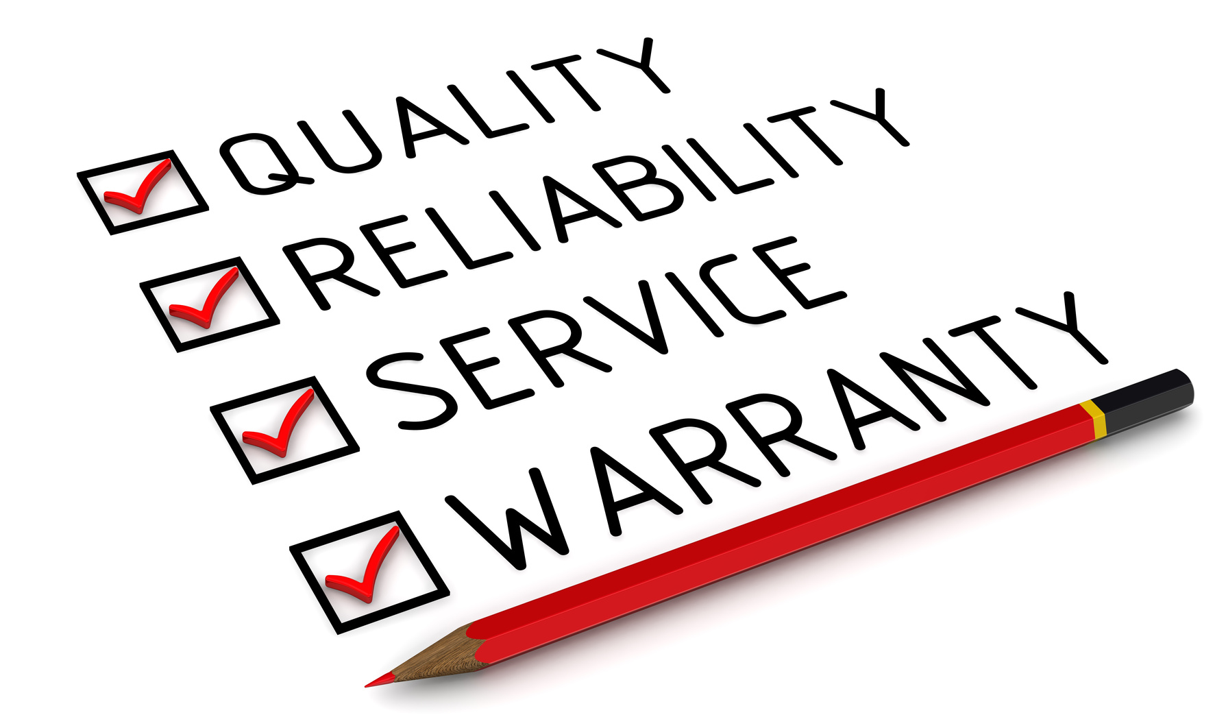 Quality reliability service warranty checklist